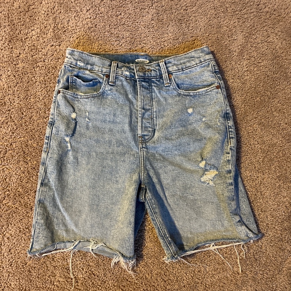 Light wash denim shorts
